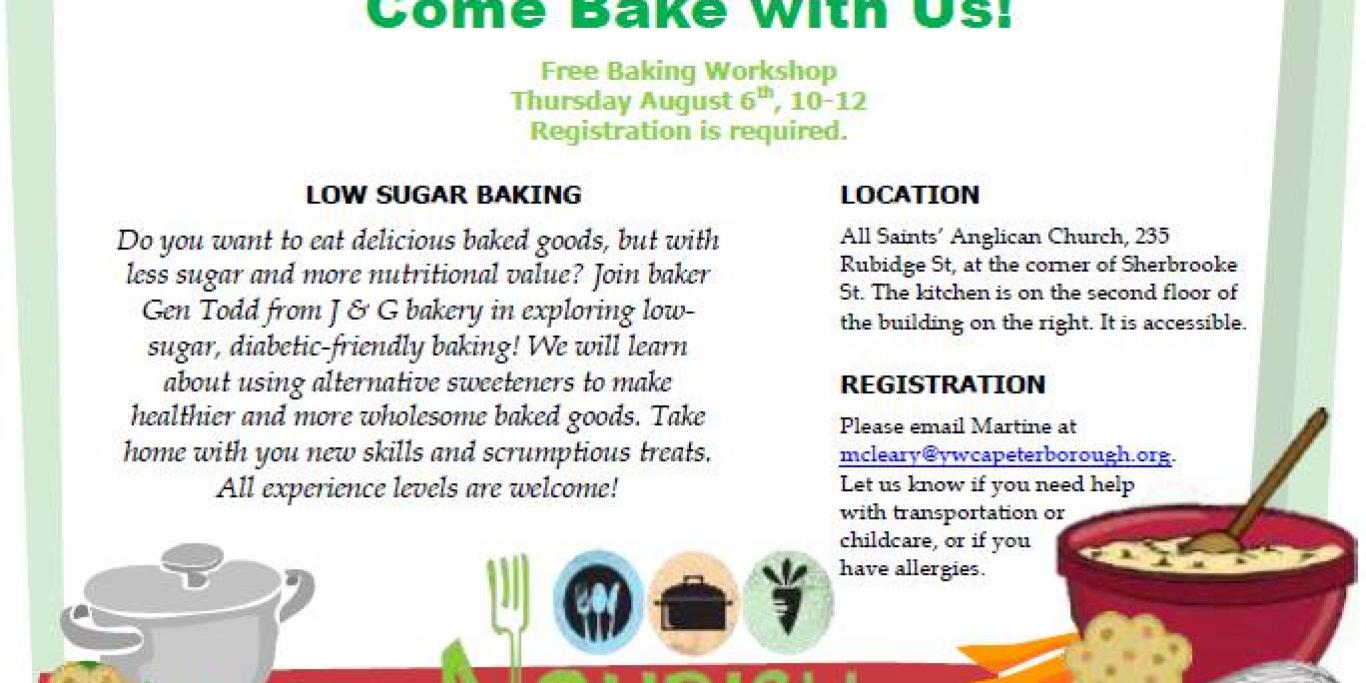 Low Sugar Baking workshop event poster